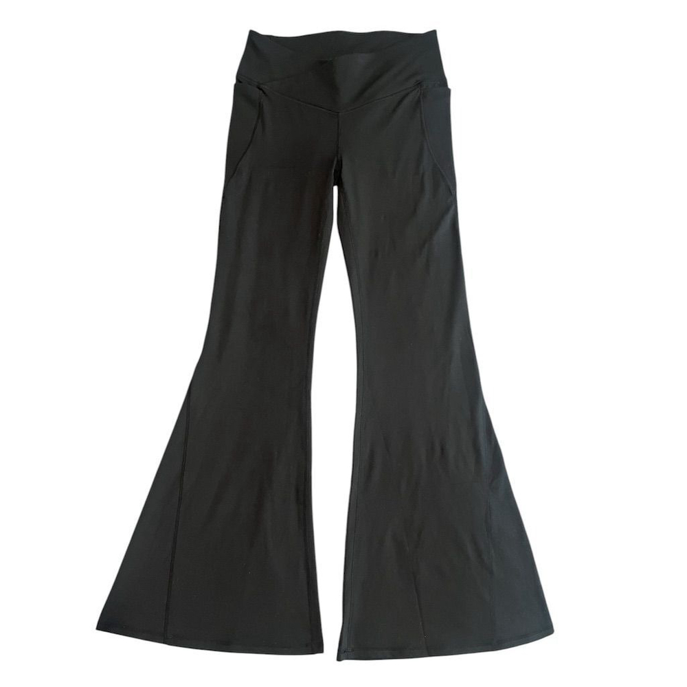 Fabletics Pure Luxe Leggings Women's Size L High-Waisted Crossover Flare Black